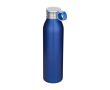 RVS drinkfles van gerecycled staal met rond handvat 650 ml kleur koningsblauw