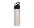 Enkelwandige RVS drinkfles van gerecycled staal 800 ml kleur grijs