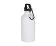 Matte enkelwandige RVS drinkfles van gerecycled staal 400 ml kleur wit