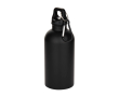Matte enkelwandige RVS drinkfles van gerecycled staal 400 ml kleur zwart