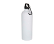 Matte RVS drinkfles van gerecycled staal met karabijnhaak 750 ml kleur wit