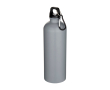 Matte RVS drinkfles van gerecycled staal met karabijnhaak 750 ml kleur grijs