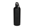 Matte RVS drinkfles van gerecycled staal met karabijnhaak 750 ml kleur zwart