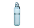Stevige en lichte gerecyclede plastic fles met karabijnhaak 750 ml kleur turkoois