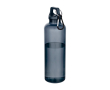 Stevige en lichte gerecyclede plastic fles met karabijnhaak 750 ml kleur bondi blauw