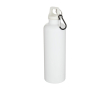 Stevige, lichte waterfles van gerecycled plastic met karabijnhaak 750 ml kleur wit