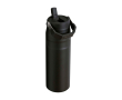Drinkfles van gerecycled RVS met opklapbaar rietje 700 ml - Stanley kleur zwart