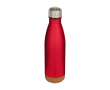 Dubbelwandige RVS drinkfles met kurken bodem 500 ml kleur rood
