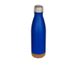 Dubbelwandige RVS drinkfles met kurken bodem 500 ml kleur koningsblauw