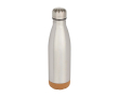 Dubbelwandige RVS drinkfles met kurken bodem 500 ml kleur mat zilver