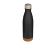 Dubbelwandige RVS drinkfles met kurken bodem 500 ml kleur zwart