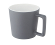 Keramische mok met matte afwerking en vierkante handgreep 370ml kleur taupe grijs