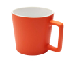 Keramische mok met matte afwerking en vierkante handgreep 370ml kleur oranje
