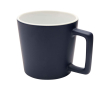 Keramische mok met matte afwerking en vierkante handgreep 370ml kleur marineblauw