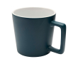 Keramische mok met matte afwerking en vierkante handgreep 370ml kleur grijsachtig blauw