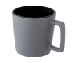Keramische mok met matte afwerking en vierkante handgreep 370ml kleur zwart / grijs