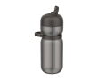 Sportfles van plastic met openklapbare dop en rietje 600 ml Mepal kleur zwart