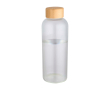 Enkelwandige borosilicaatglazen fles met bamboe dop 650ml kleur doorzichtig