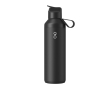 Fles van gerecycled roestvrij staal met rietje 710ml Ocean Bottle kleur zwart