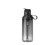 Transparante fles met rietje en klapdeksel 710ml Ocean Bottle kleur zwart