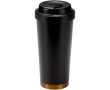 Matte dubbelwandige thermobeker van roestvrij staal 480ml kleur zwart