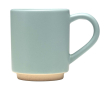 Stapelbare keramische mok met moderne ongeglazuurde voet 180 ml kleur pastel blauw