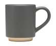 Stapelbare keramische mok met moderne ongeglazuurde voet 180 ml kleur grijs