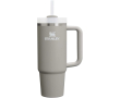 Stanley thermobeker 890 ml met draaideksel en herbruikbaar rietje kleur grijs