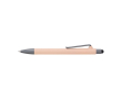Pen met matte afwerking en details in grafietkleur, blauwe inkt kleur roze