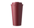 Plastic beker met drinkopening en schroefdeksel 475ml kleur bordeaux