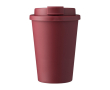 Plastic beker met schroefdeksel en drinkopening 350ml kleur bordeaux