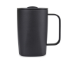Thermosbeker van gerecycled roestvrij staal voor koffie of thee 450 ml kleur zwart