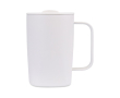 Thermosbeker van gerecycled roestvrij staal voor koffie of thee 450 ml kleur wit