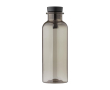 RPET-fles met rubberen handvat en bamboe detail, 500 ml kleur zwart