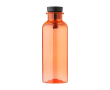 RPET-fles met rubberen handvat en bamboe detail, 500 ml kleur oranje