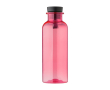 RPET-fles met rubberen handvat en bamboe detail, 500 ml kleur rood