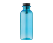 RPET-fles met rubberen handvat en bamboe detail, 500 ml kleur ultramarijn blauw