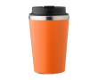 Thermosbeker van roestvrij staal met zwarte deksel, 350 ml kleur oranje