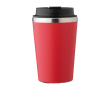 Thermosbeker van roestvrij staal met zwarte deksel, 350 ml kleur rood