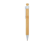 Balpen van bamboe en gerecycled plastic met clip, zwarte inkt kleur wit