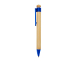 Balpen van bamboe en gerecycled plastic met clip, zwarte inkt kleur blauw