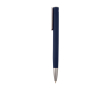 Balpen van gerecycled aluminium met plastic clip, zwarte inkt kleur marineblauw
