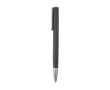 Balpen van gerecycled aluminium met plastic clip, zwarte inkt kleur donkergrijs