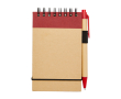 Gerecycled notitieblok met ringen, A7, gelinieerde pagina's kleur rood