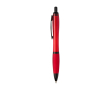 Balpen van gerecycled plastic met zwarte details en zwarte inkt kleur rood
