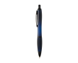 Balpen van gerecycled plastic met zwarte details en zwarte inkt kleur marineblauw