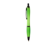Balpen van gerecycled plastic met zwarte details en zwarte inkt kleur limoen groen