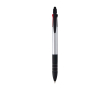 3-in-1 balpen met stylus en 3 inktkleuren in metallic afwerking kleur zilver