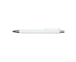 Balpen van gerecycled plastic met zwarte semi-gel inkt 0,7 mm kleur wit