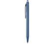 Balpen van gerecycled kunststof met dubbele spuitgietafwerking en blauwe inkt kleur marineblauw